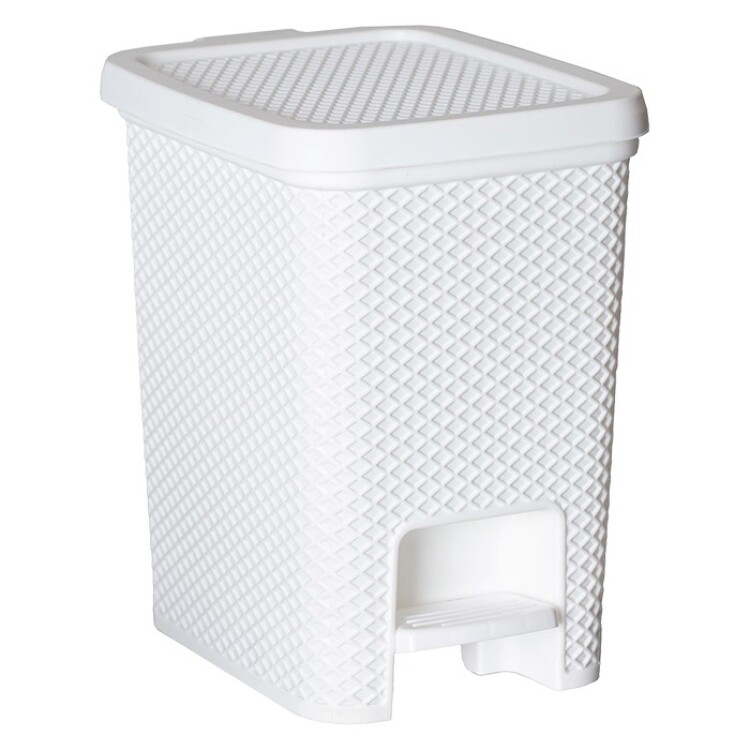 PAPELERA CON PEDAL 12 LTS BLANCA Blanco