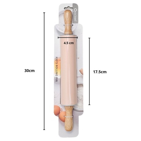 Palo Palote Rodillo de Cocina Para Amasar en Silicona Madera Salmón