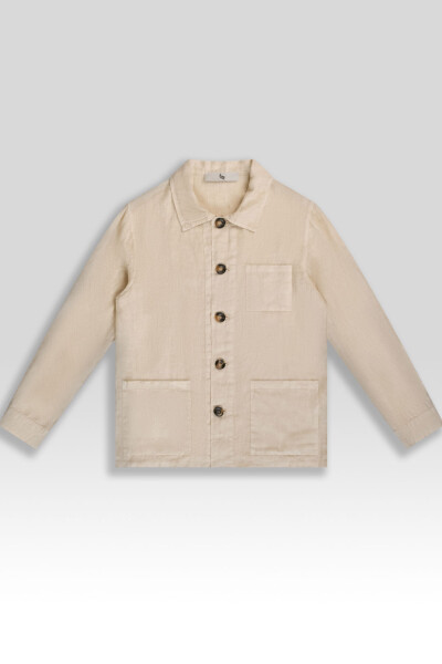 PREMIUM LINEN JACKET Almond