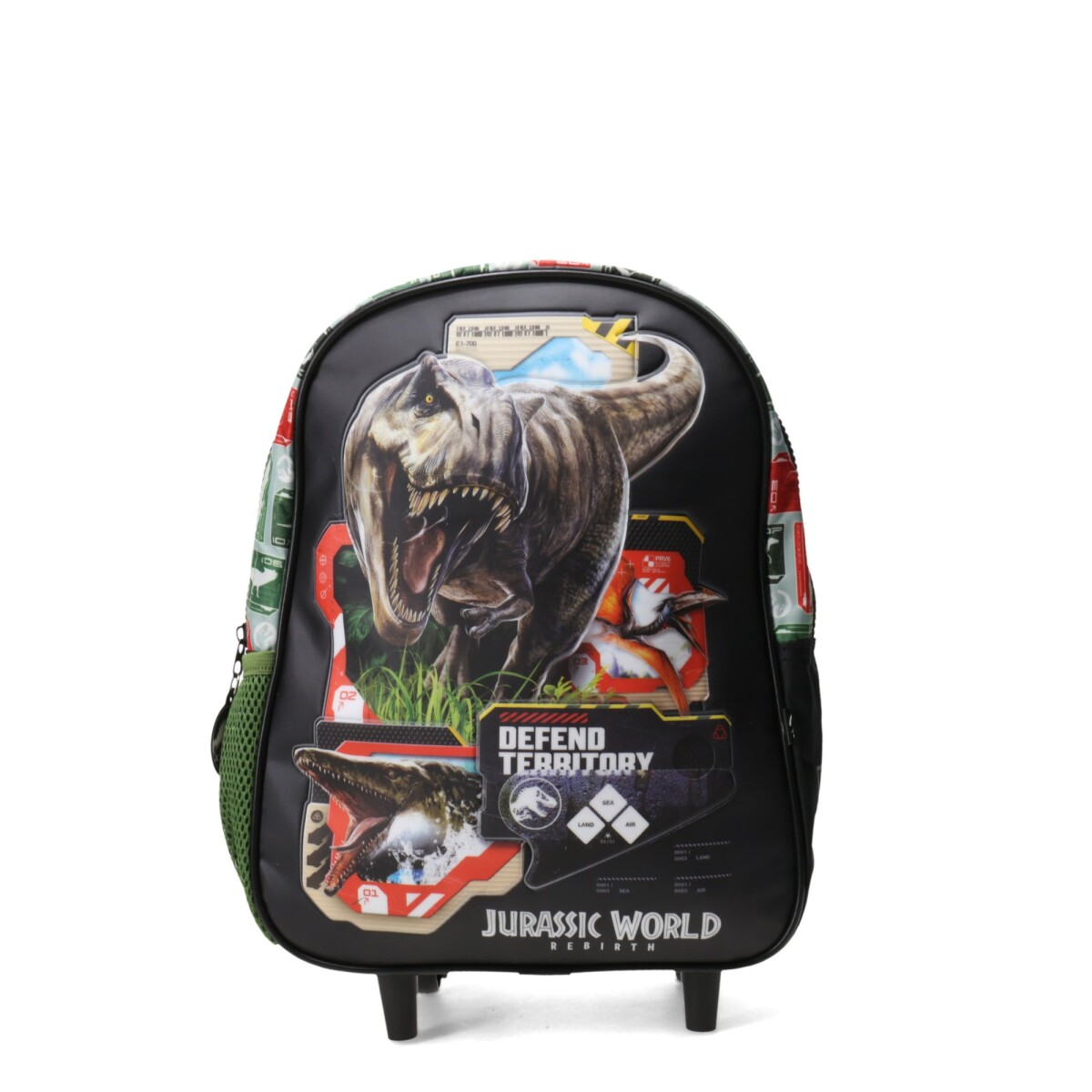 Mochila Jurassic World Defend Territory C/Carro - Negro - Verde 