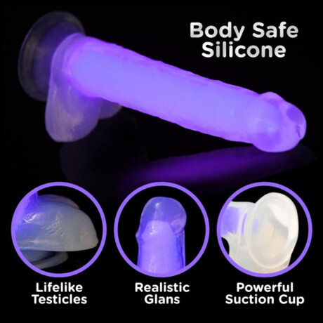 Dildo Realístico Ventosa Lolli Cock Glow Violeta Dildo Realístico Ventosa Lolli Cock Glow Violeta