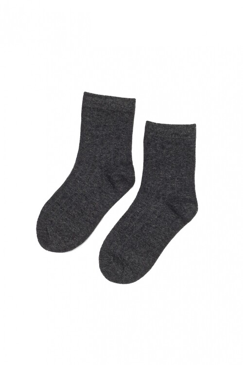 Medias Kids Rib Lisas Gris Oscuro