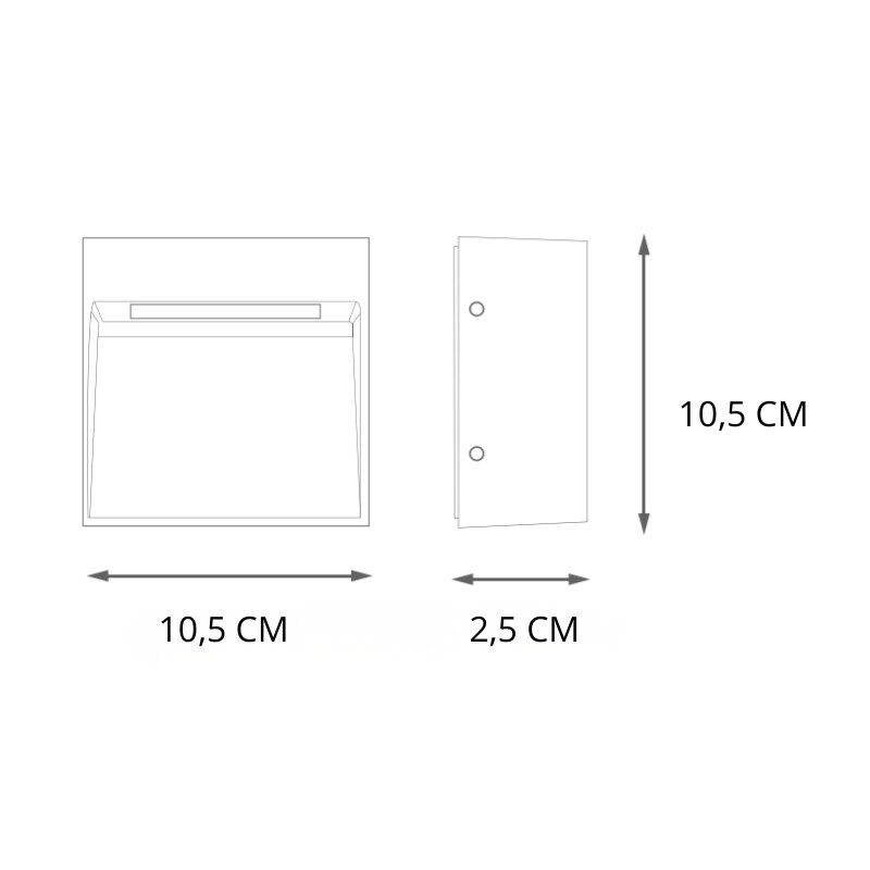 ARTEFACTO EXTERIOR DE PARED CUADRADO GALEANO 3W Luminaria de Exterior de Pared Cuadrado Galeano 3W Gris