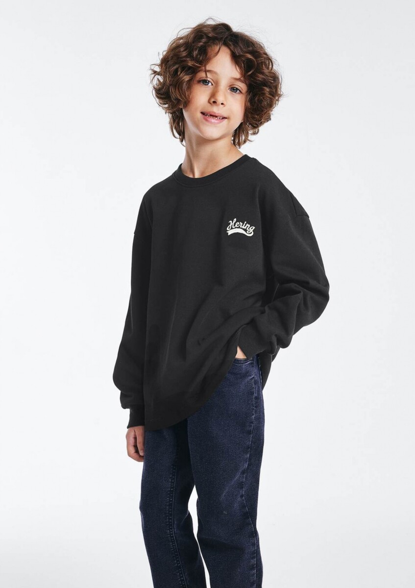 BUZO INFANTIL CON ESTAMPA - NEGRO 