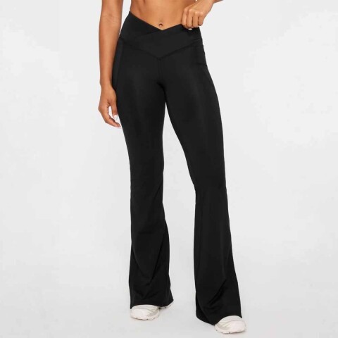 Pantalón Oasis High-Waisted Crossover Flare Mujer Black