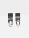Aros Colgantes Cortos Strass Aro Colgante Con Strass - Plateado Hematite