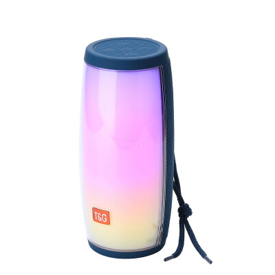 Parlante portátil bluetooth TG317 azul cilindro con luces RGB Parlante portátil bluetooth TG317 azul cilindro con luces RGB