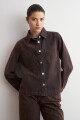 Sobrecamisa de jean simil terciopelo chocolate