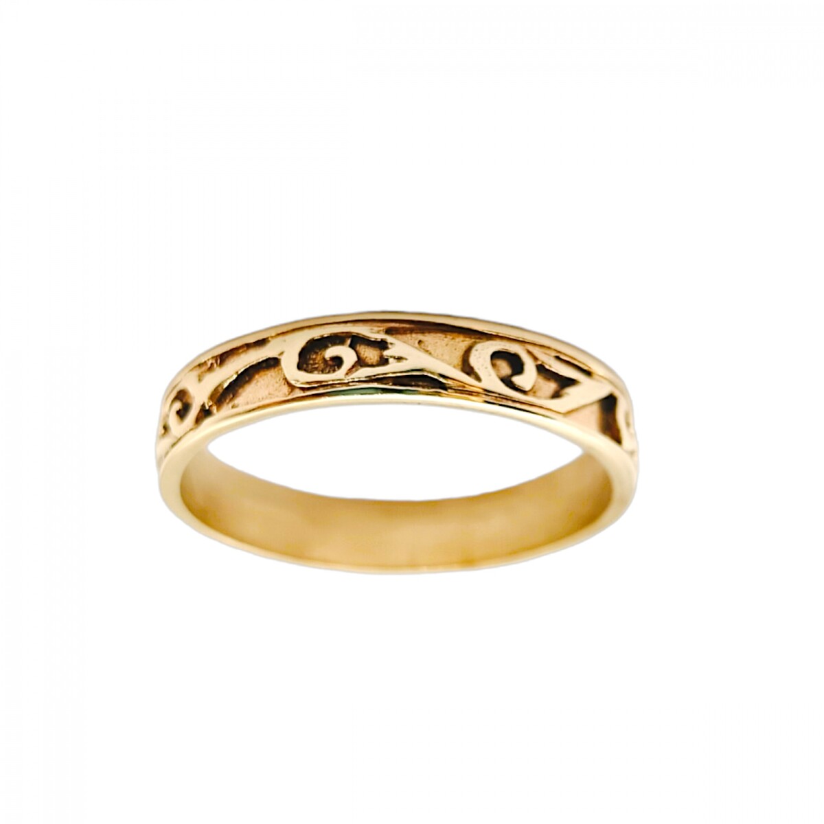 Anillo Labrado-Oro bajo-Sin Piedra-AN8202 - sinpiedra 