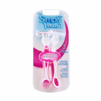Afeitadora Venus 3 Simply Rosa Mujer 2 Uds. Afeitadora Venus 3 Simply Rosa Mujer 2 Uds.