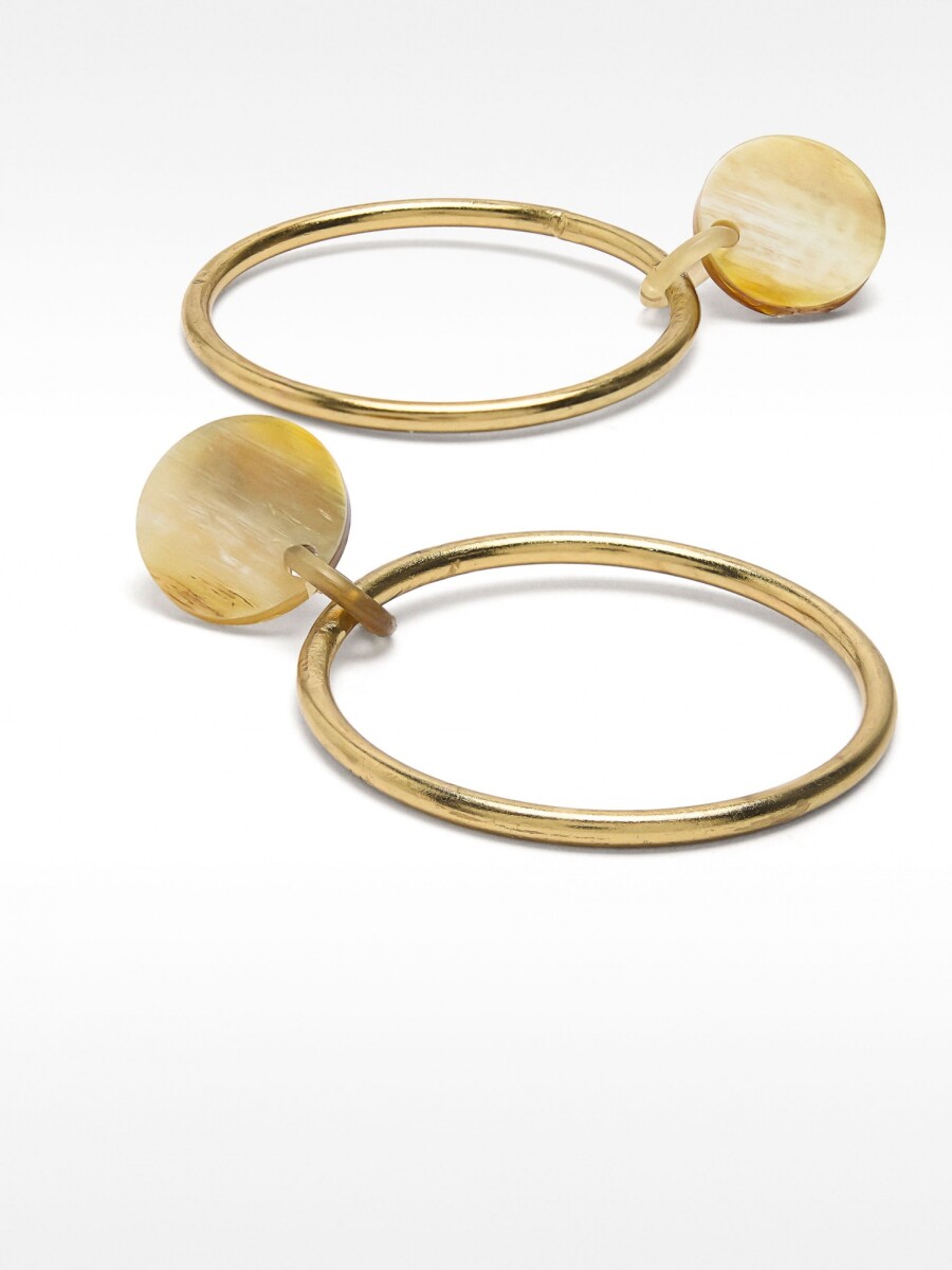 Pendientes Largos Con Aro dorado