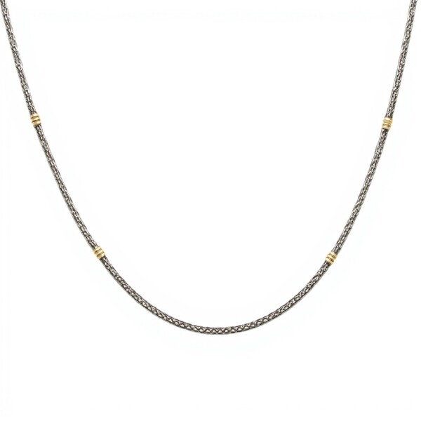 Cadena Bizantina- Plata y Oro-Sin piedra-CD5000 sinpiedra