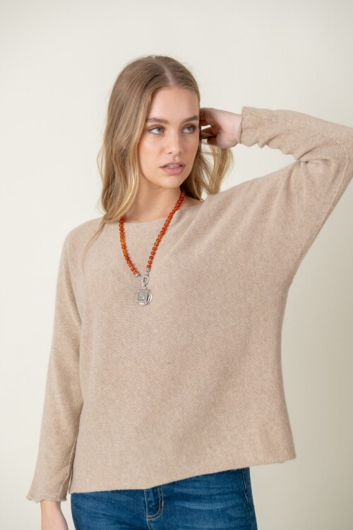 Sweater lana liso Beige