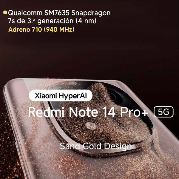 Xiaomi Redmi Note 14 Pro+ 5g + Regalo DORADO