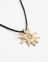Collares Cortos Cordón Collar Cordón Sol Bañado En Oro - Dorado