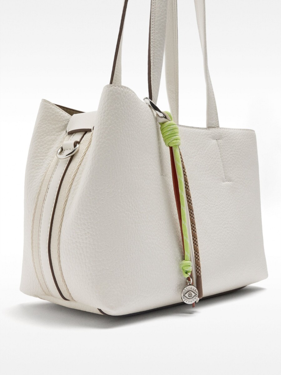 Bolso Tote Con Colgante blanco