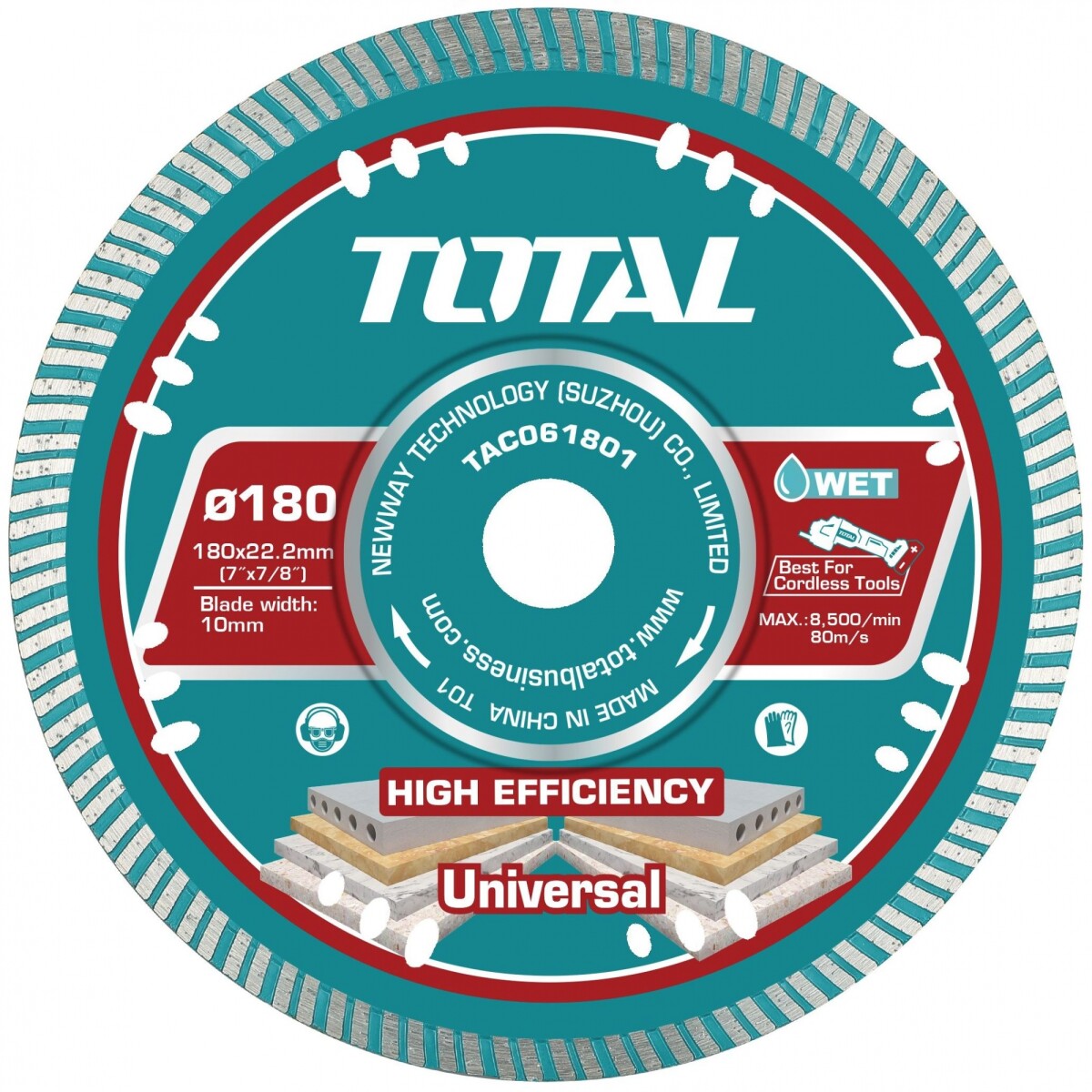 Disco Diamantado Para Amoladora 7" Continuo 