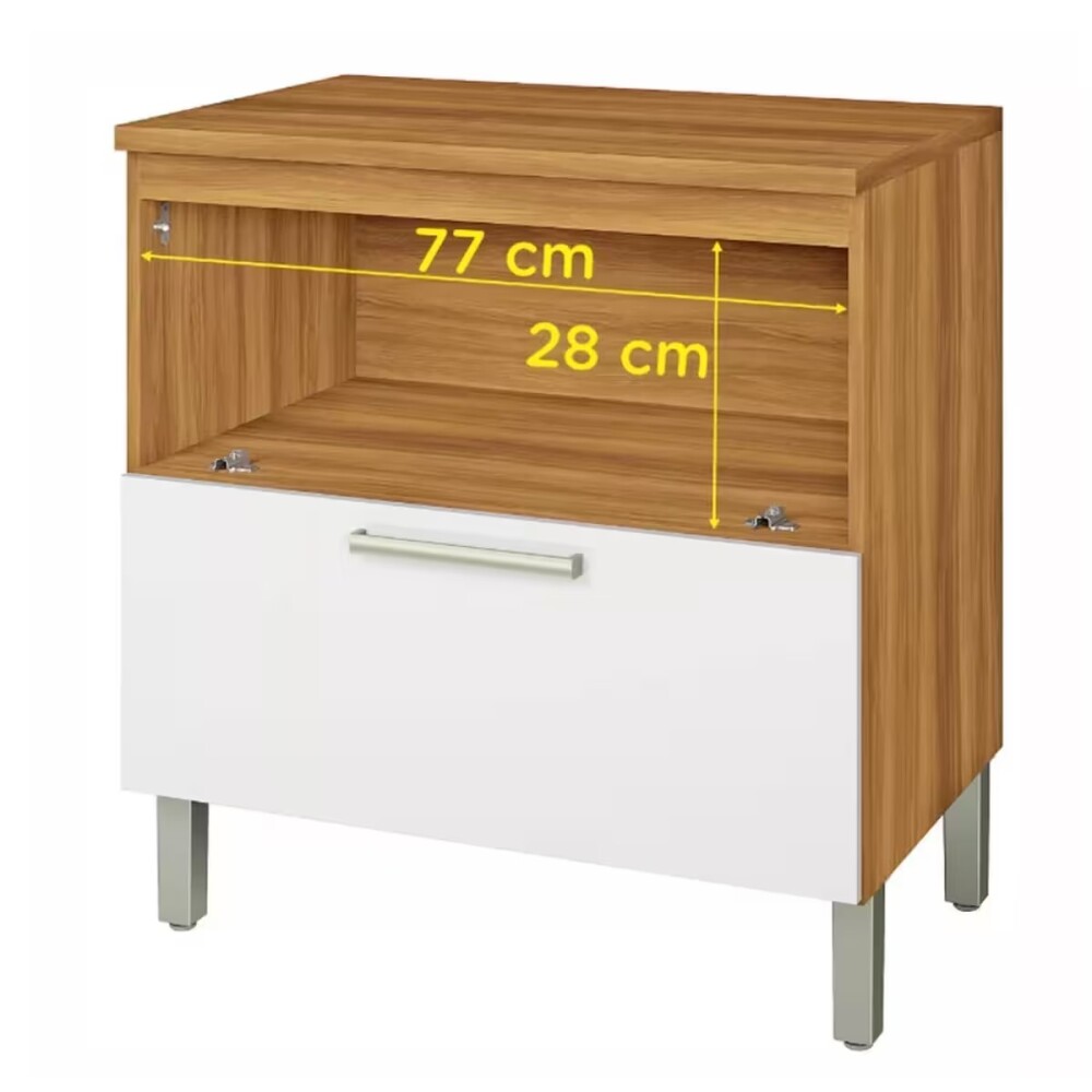 Bajo mesada Burguesa Blanco 80cm 1 puerta 1 cajón Bajo Mesada Burguesa Blanco 80cm 1 Puerta 1 Cajón