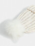 Gorros Infantiles Gorro Tejido Infantil Con Pompón - Blanco Crudo