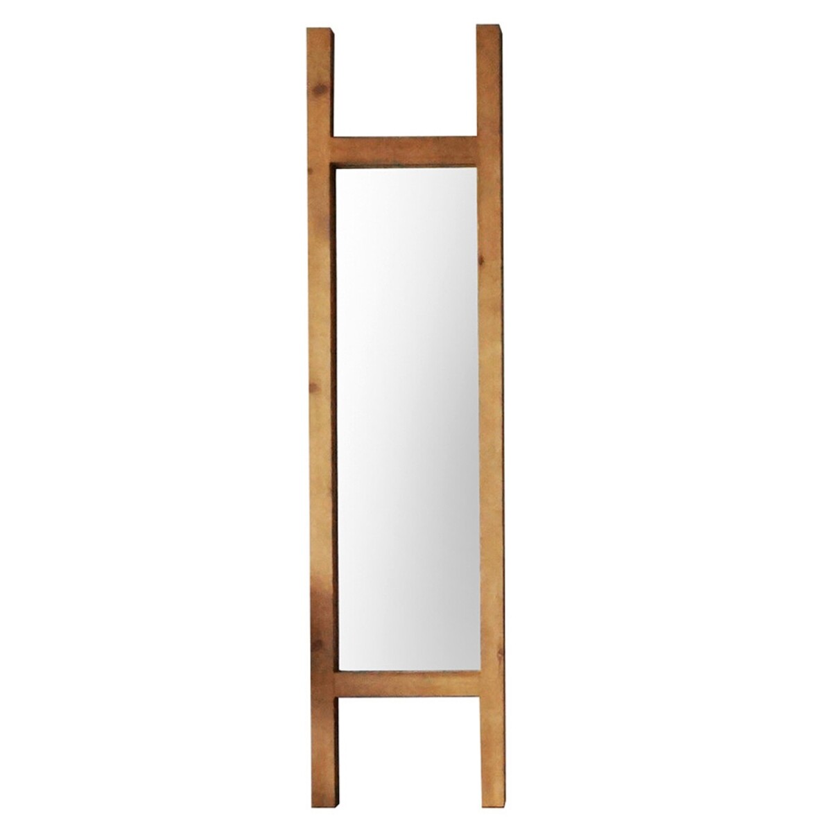 Espejo de pie Selecta tipo escalera con marco en madera natural 30x120cm 