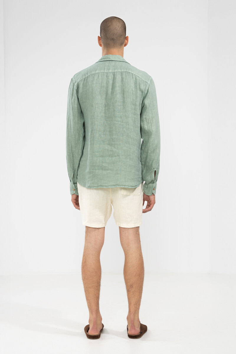 100% LINEN LONG SLEEVE SHIRT Cardamomo