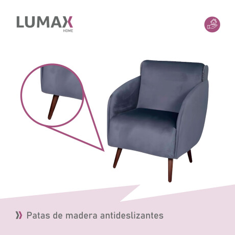 Pack x2 Sillón poltrona 1 cuerpo Lumax Kira nórdico de tela Gris