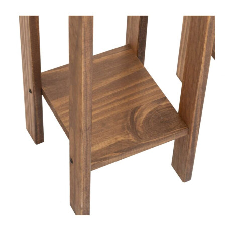 Conjunto Set De Mesas Pedestal Madera Maciza Linea Mexicana Oscuro
