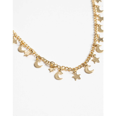 Collares Cortos Metal Estrellas Dorado