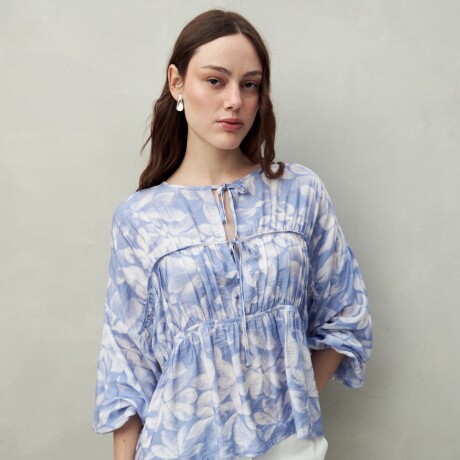 BLUSA BENNI PRINTED Azul Lavado