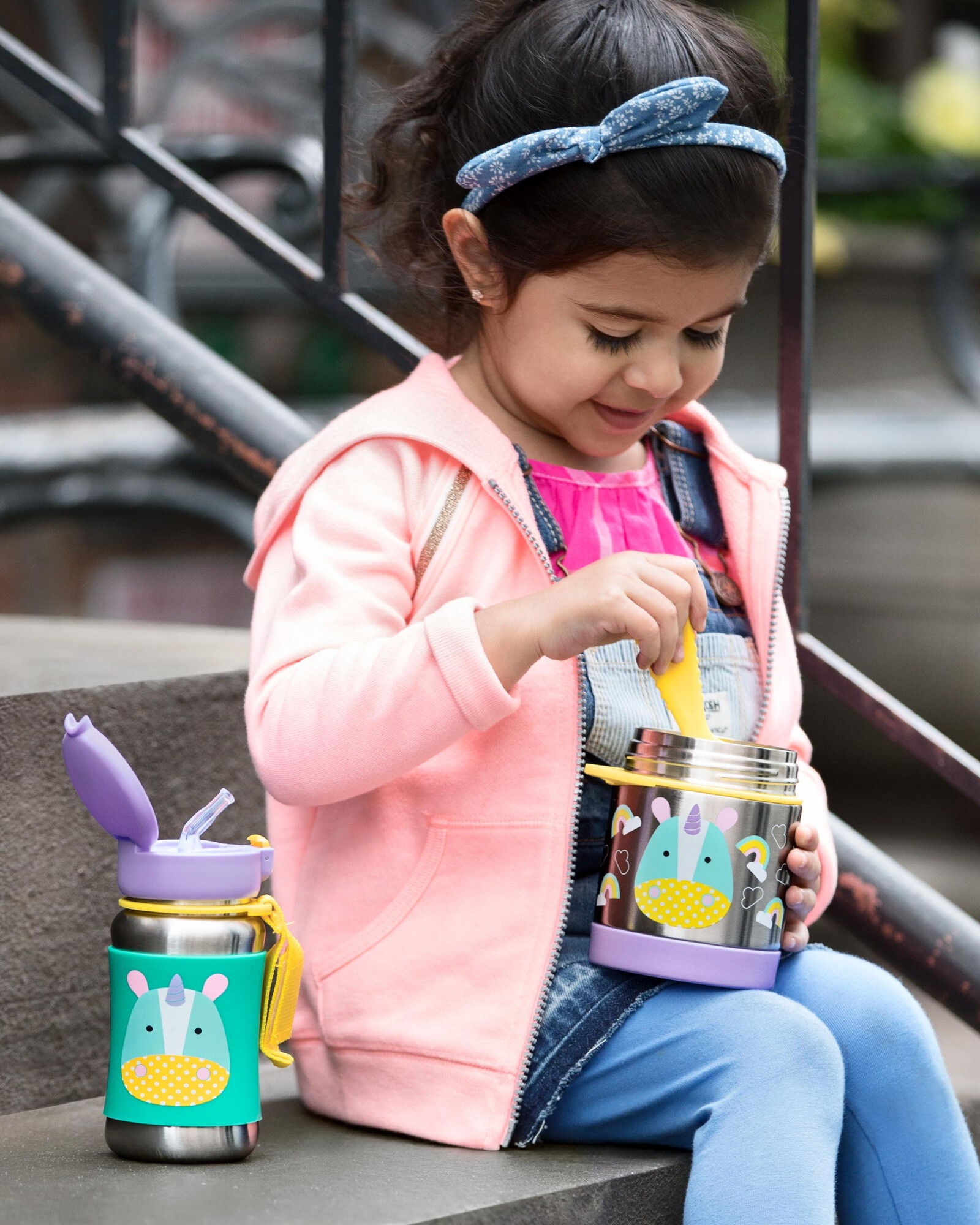 Tupper de Acero Inoxidable Con Cuchara Para Niñas Diseño Unicornio 0