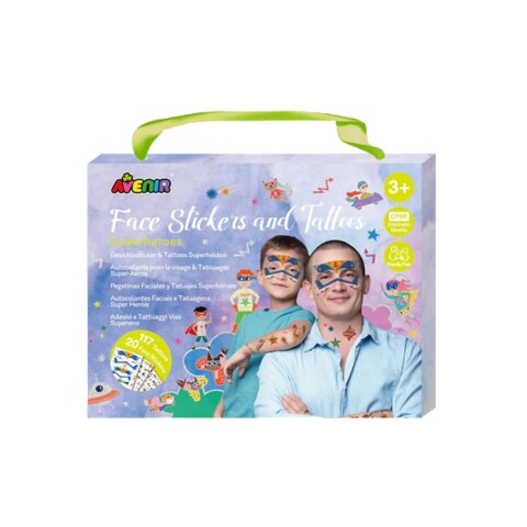 Tatuajes y stickers faciales temporales para niños Superhéroes