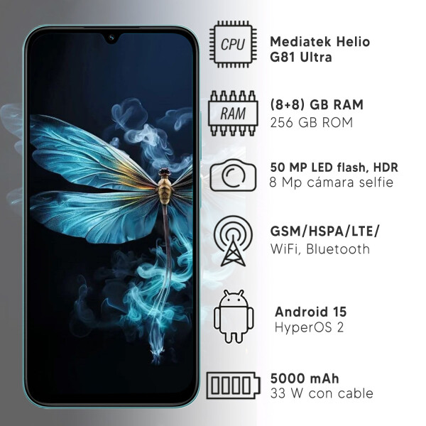 Xiaomi Redmi 15c 16 (8 Física + 8 Virtual)/256 Gb VERDE