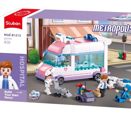 Vehiculo Sluban Metropolis Ambulancia con Pull Back 001