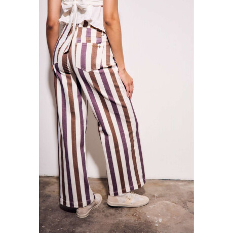 Jean Rayado Wide Leg Multi