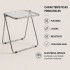 Mesa ComboHome Plia Acrílico Metal Plegable 65x50 Premium Plateada