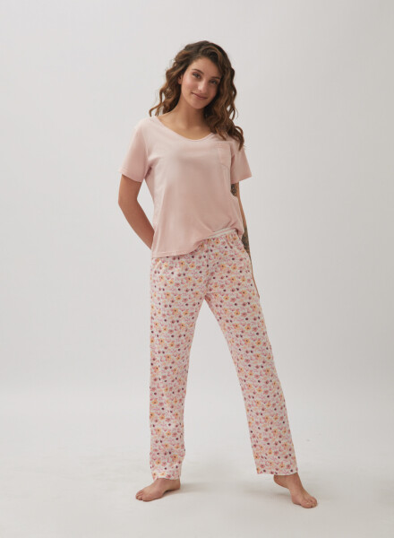 Pijama repique floral Rosado