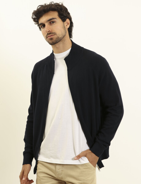 470452 CARDIGAN HARRINGTON LABEL Azul Oscuro