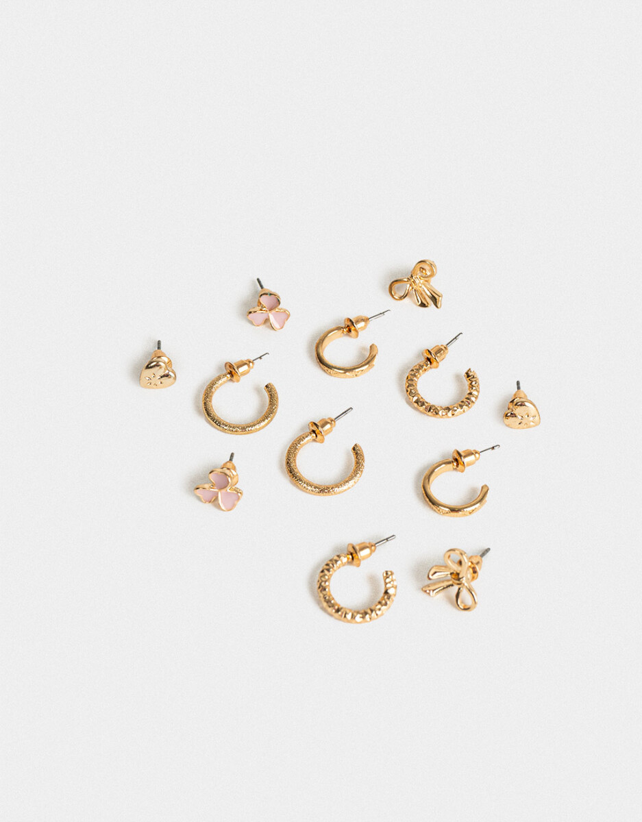 Set De Aros Con Flores 