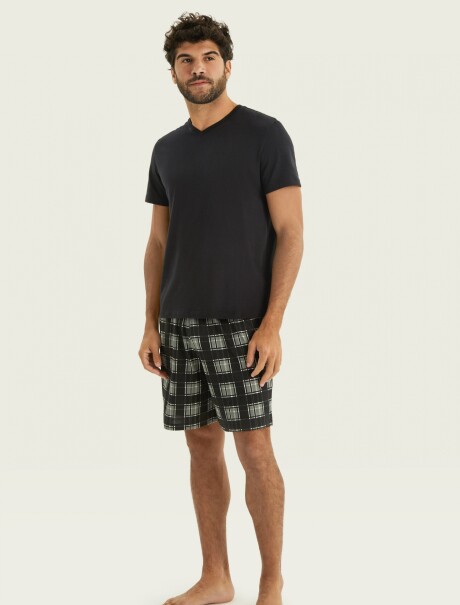 PIJAMA MASCULINO ESTAMPADO NEGRO