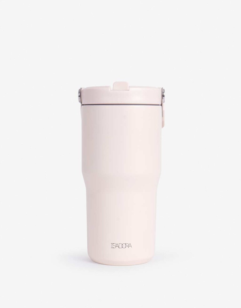 Artículos cocina Vasos y Botellas Vaso Metálico Con Manija Y Sorbete Flip - Blanco Crudo