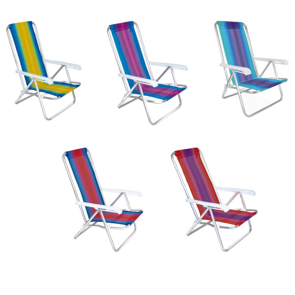 SILLA RECLINABLE 4 POSICIONES ALUMINIO AZUL