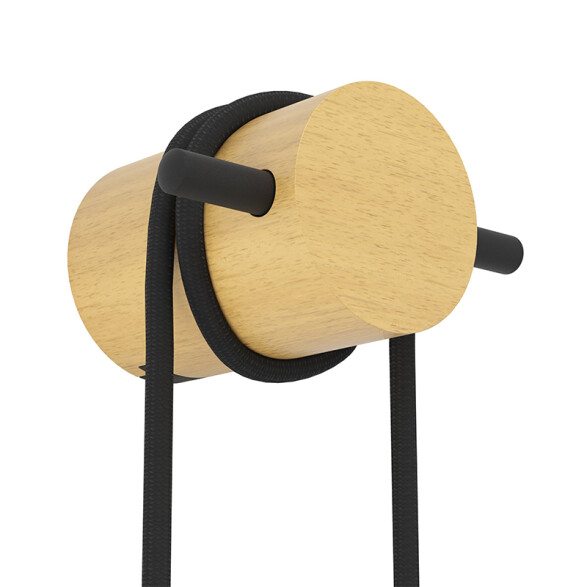 Lámpara de pared acero negro y madera E27 BUDDON EG4250
