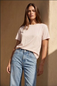 Remera Algodón Lavado Rosa