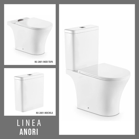 Juego De Inodoro Con Tapa Descarga Con Sistema Tornado Y Mochila Eje De Descarga 25 Cms. Linea Anori Marca Aqualia 000