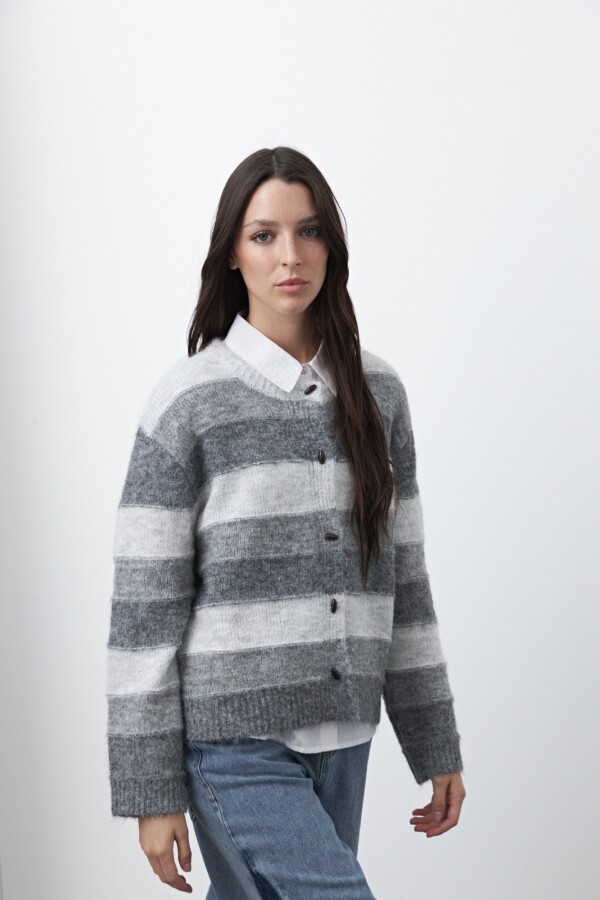 CARDIGAN FROST Gris Melange