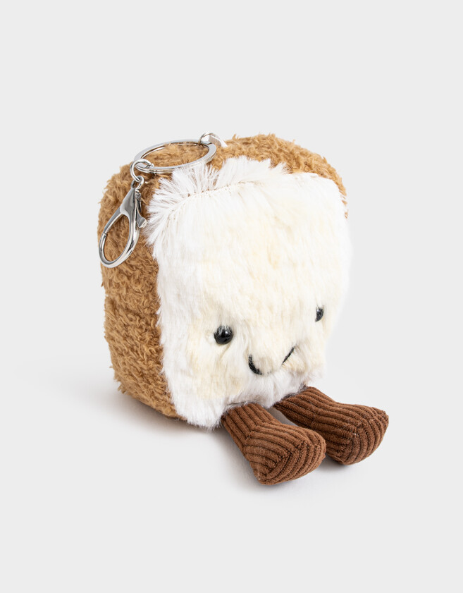 Llavero Llavero Y Charm Peluche De Tostada - Marron Camel