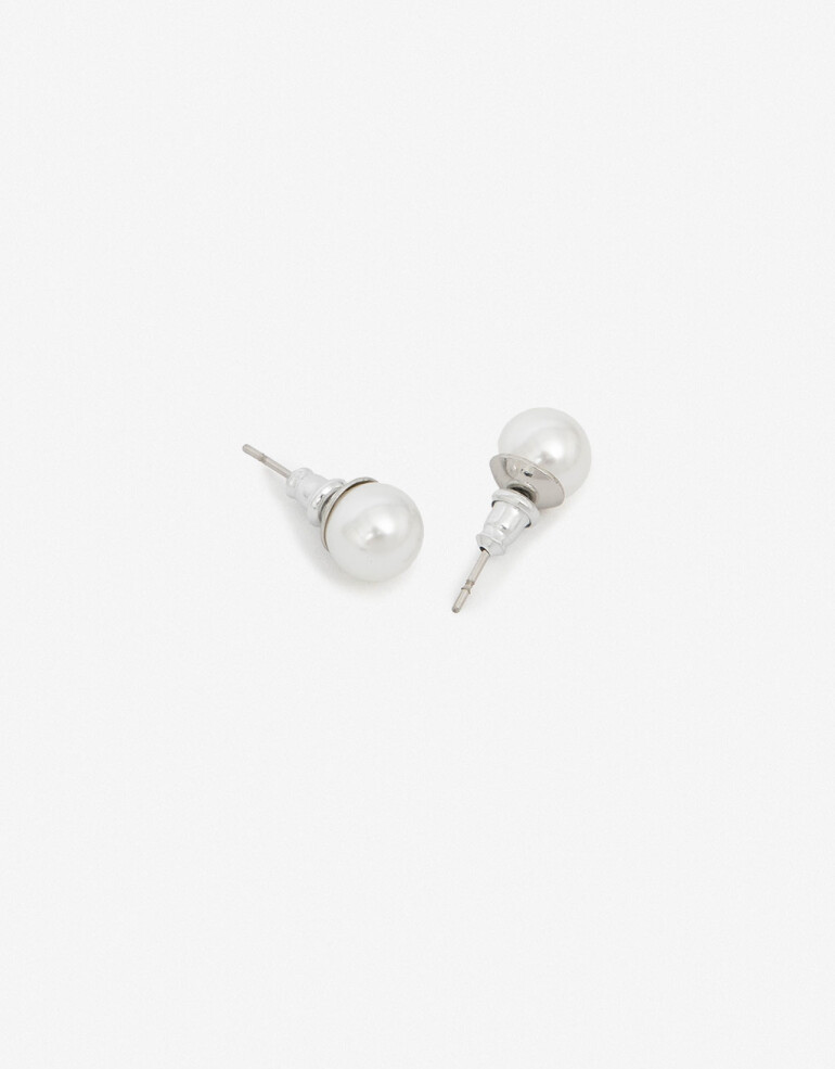 Aros Pasantes Perlas Aros De Perla - Blanco Nacarado/perlado