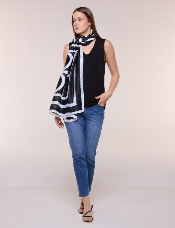 Pashmina Geometrica NEGRO/BLANCO