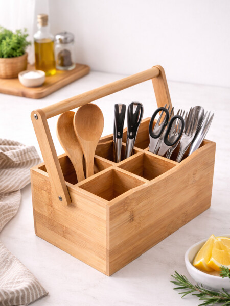 CUBIERTERO BAMBOO CAJÓN MADERA