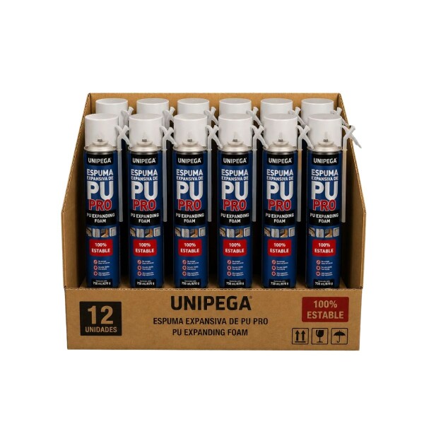 KIT ESPUMAS DE POLIURETANO PRO 750ML UNIPEGA X 12 UNID Kit Espumas De Poliuretano Pro 750ml Unipega X 12 Unid